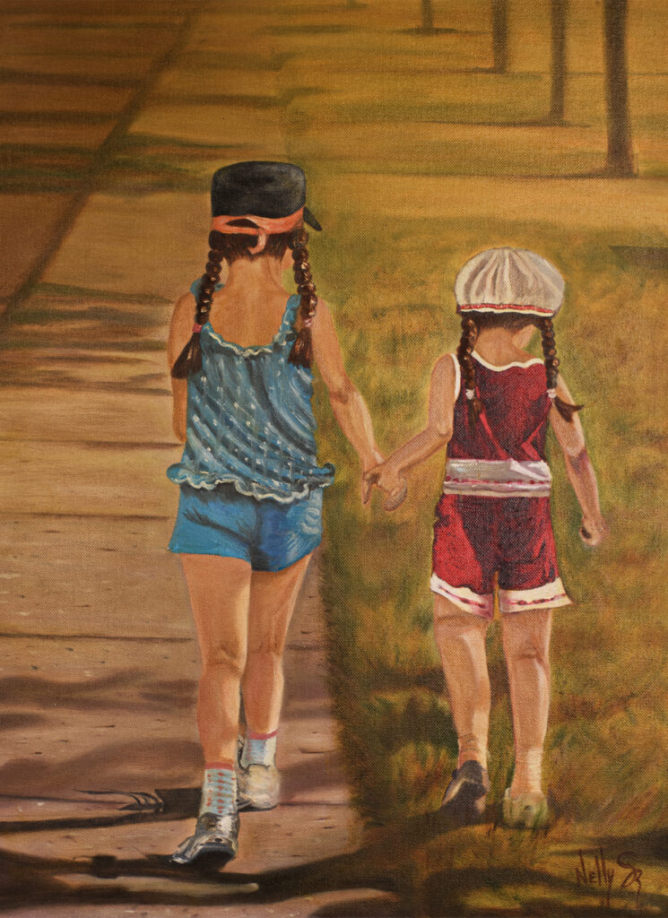 Walking together 61cm x 46 cm